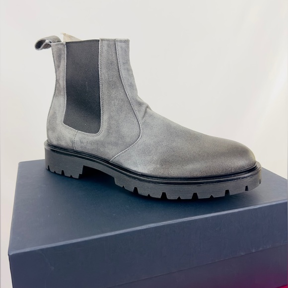 Good Man Brand Charcoal Gray Modern City Chelsea Lug Sole Slip On Ankle … - Picture 11 of 16